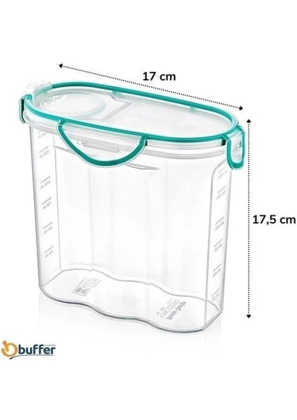 Kilitli Kapaklı Contalı Hava,su Sıvı Geçirmez 1,7 Litre Erzak Saklama KABI-SA585 fırsatları