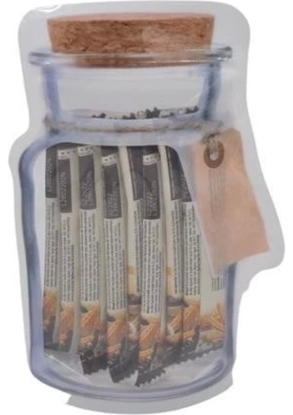 Kavanoz Görünümlü Kilitli Poşet Çıtçıtlı ve Pratik Torba 4 Adet modelleri