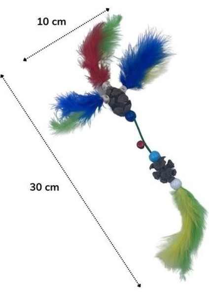Tüylü Tahta Boncuklu Zilli Kedi Oyuncağı Çok Renkli Kedi Oyuncak fiyatları
