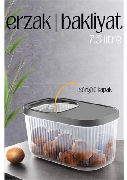 Multibox Erzak Bakliyat Kutusu Sürgülü Kapak 7.5 Litre