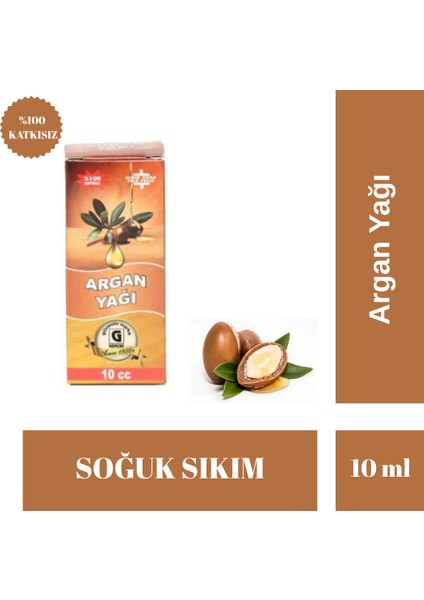%100 Katkısız Soğuk Sıkım Argan Yağı 10 ml