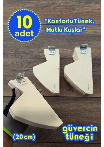 Nature Ahşap Güvercin Tüneği 20 cm | 10 Adet | Bekar Tüneği | Ahşap Tünek | Kuş Tüneği | Dinlenme Tüneği