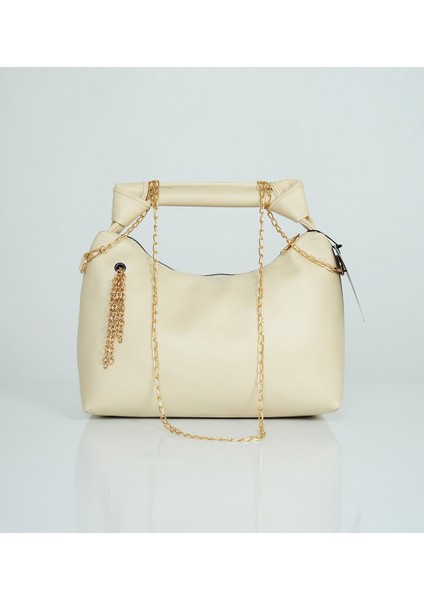 Zincir ve Düğüm Detaylı Çok Şık Deri Çanta
