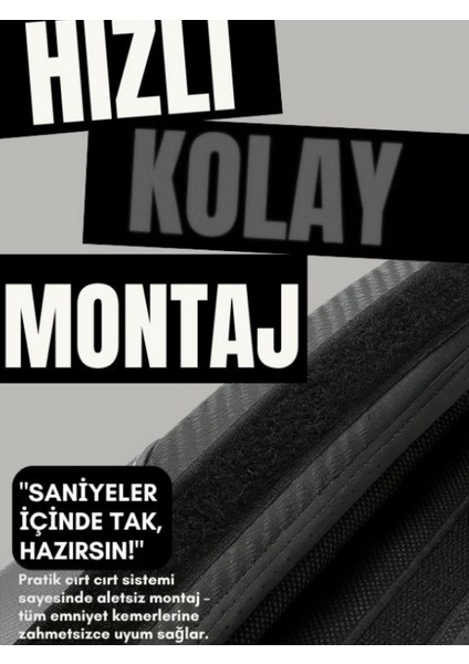 2'li Kemer Pedi ve Geçmeli Direksiyon Kılıfı | Universal| Konfor | Kolay Montaj | Oto Aksesuar