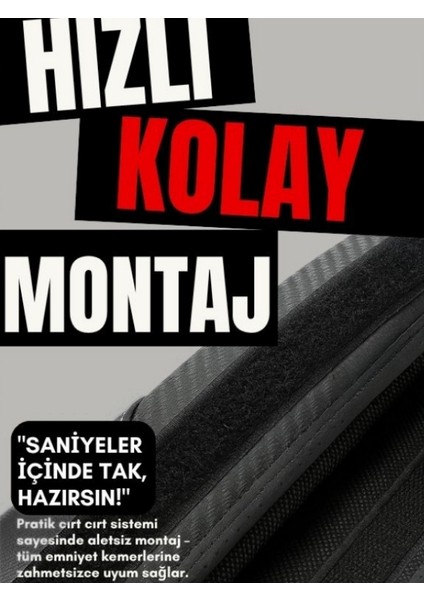 2'li Kemer Pedi ve Geçmeli Direksiyon Kılıfı | Universal| Konfor | Kolay Montaj | Oto Aksesuar
