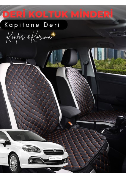 Fiat Linea Uyumlu 2'li Deri Koltuk Minderi | Terletmez | Universal | Oto Aksesuar | A5