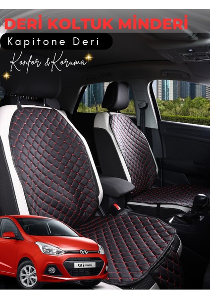 Hyundai I10 Uyumlu 2'li Deri Koltuk Minderi | Terletmez | Universal | Oto Aksesuar | A1