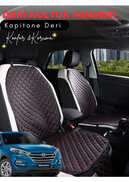Hyundai Tucson Uyumlu 2'li Deri Koltuk Minderi | Tam Koruma | Hızlı Montaj | Su geçirmez | b1