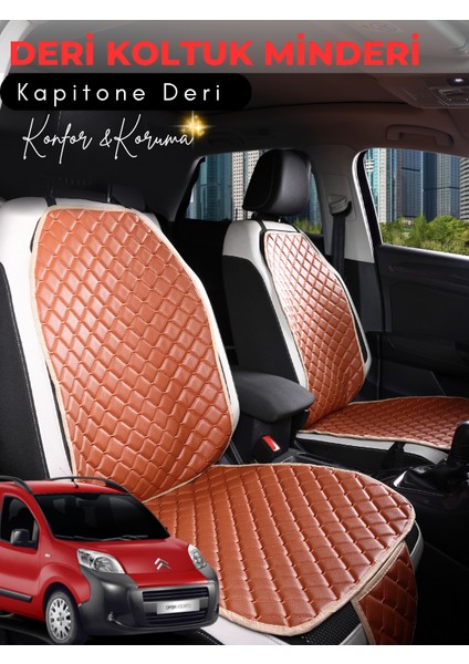 Citroen Nemo Uyumlu 2'li Deri Koltuk Minderi | Terletmez | Kolay Montaj | Oto Koltuk Kılıfı | A6
