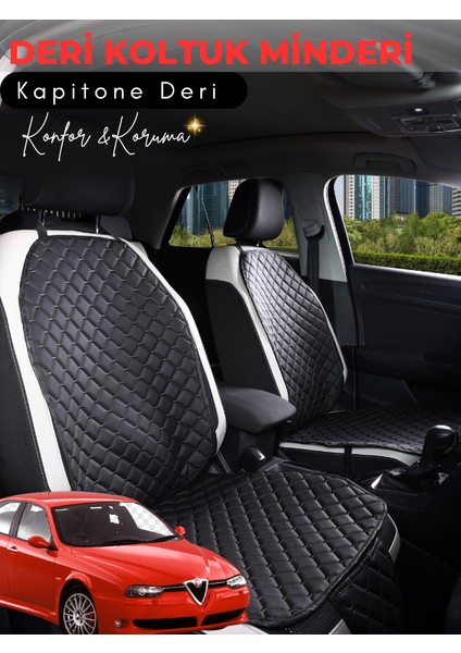Alfa Romeo 146 Uyumlu 2'li Deri Koltuk Minderi | Terletmez | Kolay Montaj | Oto Aksesuar | A4