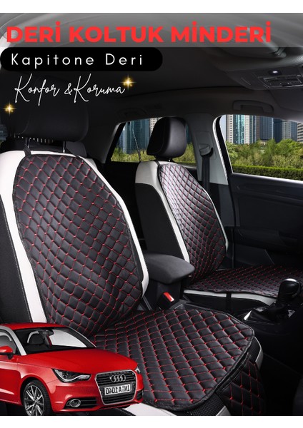 Audi A1 Uyumlu 2'li Deri Koltuk Minderi | Terletmez | Universal | Oto Aksesuar | A1