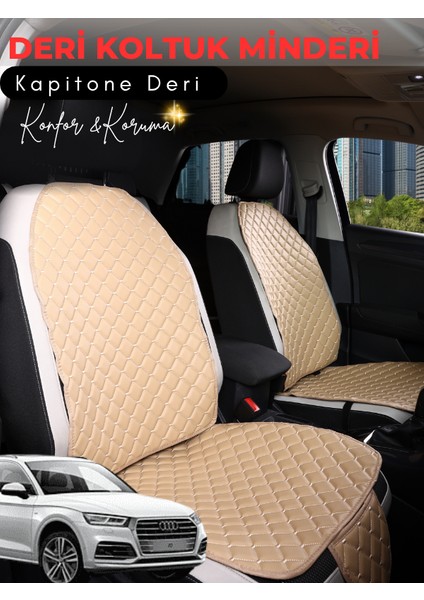 Audi Q5 Uyumlu 2'li Deri Koltuk Minderi | Terletmez | Universal | Su Geçirmez | A7