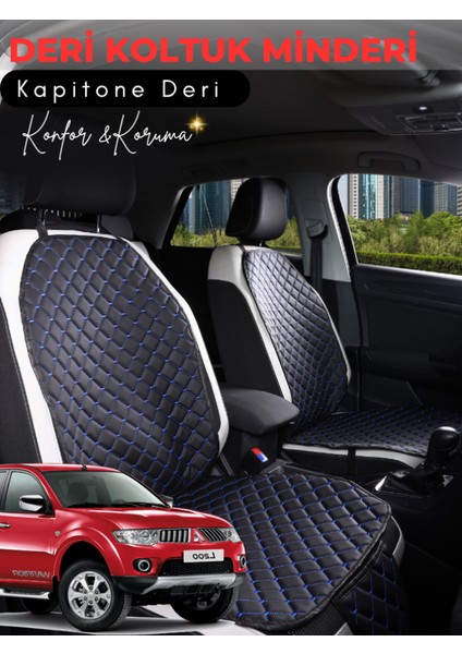 Mitsubishi L200 Uyumlu 2'li Deri Koltuk Minderi | Terletmez | Universal | Su Geçirmez | A2