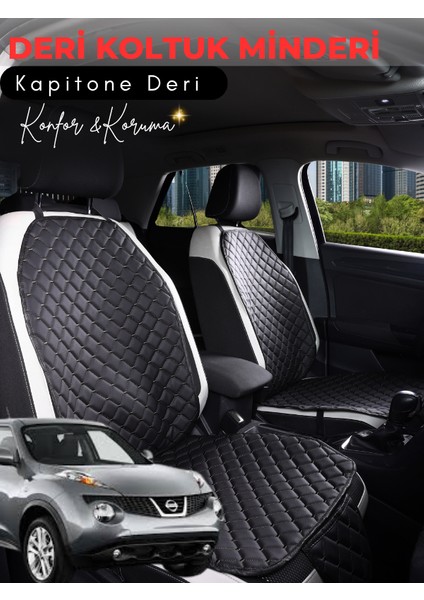 Nissan Juke Uyumlu 2'li Deri Koltuk Minderi | Terletmez | Universal | Tam Koruma | C4