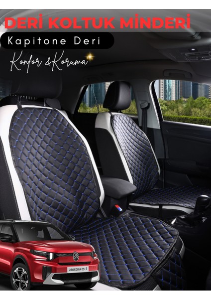 Citroen C3 Aircross Uyumlu 2'li Deri Koltuk Minderi | Koruma | Universal | Oto Aksesuar | A2