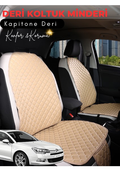 Citroen C5 Uyumlu 2'li Deri Koltuk Minderi | Terletmez | Kolay Montaj | Oto Aksesuar | A7