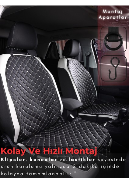 Peugeot 107 Uyumlu 2'li Deri Koltuk Minderi | Terletmez | Kolay Montaj | Oto Aksesuar | A3 indirimleri