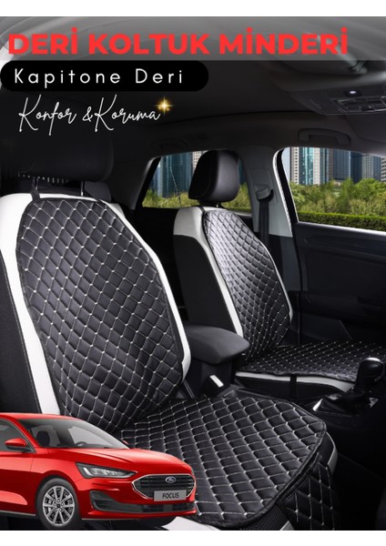 Ford Focus Uyumlu 2'li Deri Koltuk Minderi | Terletmez | Universal | Oto Koltuk Kılıfı | E3