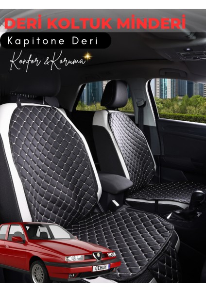 Alfa Romeo 155 Uyumlu 2'li Deri Koltuk Minderi | Terletmez | Universal | Su Geçirmez | A3