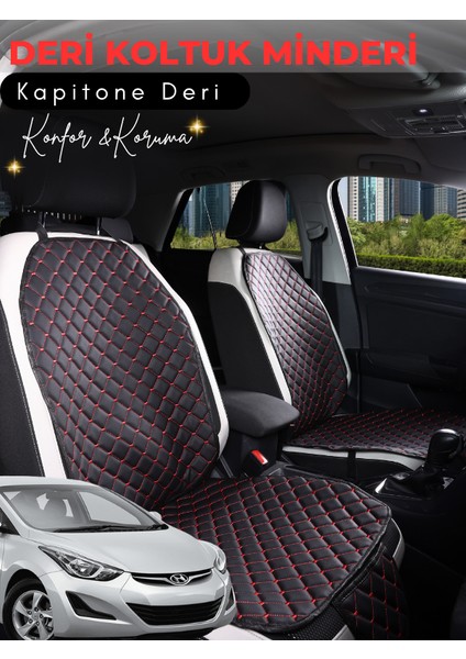 Hyundai Elantra Uyumlu 2'li Deri Koltuk Minderi | Tam Koruma | Universal | Oto Kılıf | A1