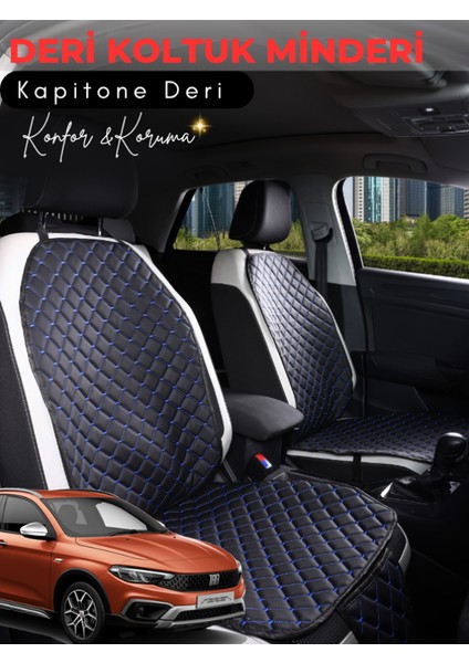 Fiat Egea Cross Uyumlu 2'li Deri Koltuk Minderi | Terletmez | Kolay Montaj | Oto Kılıf| A2