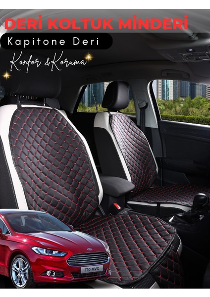 Ford Mondeo Uyumlu 2'li Deri Koltuk Minderi | Terletmez | Kolay Montaj | Oto Aksesuar | B1