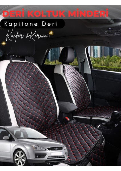 Ford Focus Uyumlu 2'li Deri Koltuk Minderi | Terletmez | Universal | Oto Koltuk Kılıfı | B1