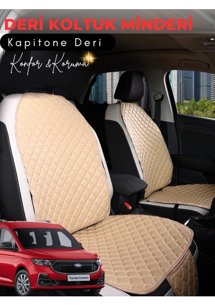 Ford Tourneo Connect Uyumlu 2'li Deri Koltuk Minderi | Terletmez | Universal | Oto Aksesuar | A7