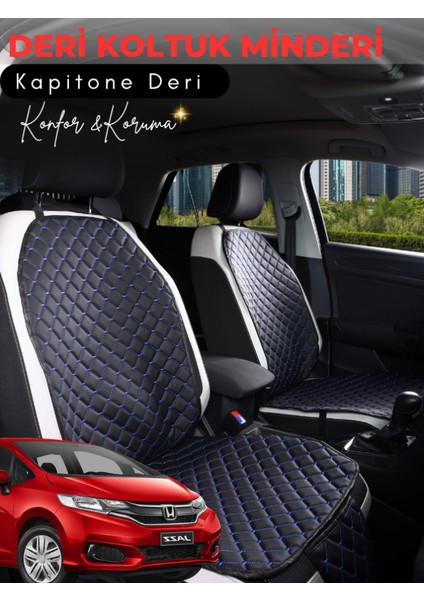Honda Jazz Uyumlu 2'li Deri Koltuk Minderi | Universal | Hızlı Montaj | Su Geçirmez | A2