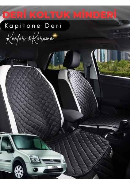 Ford Connect Uyumlu 2'li Deri Koltuk Minderi | Tam Koruma | Universal | Oto Koltuk Kılıfı | A4