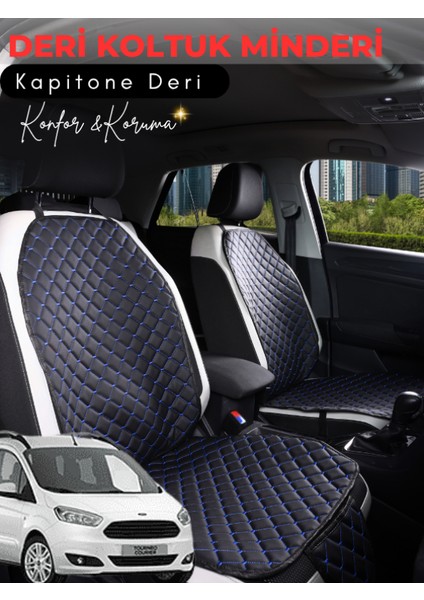 Ford Courier Uyumlu 2'li Deri Koltuk Minderi | Tam Koruma | Hızlı Montaj | Su geçirmez | a2