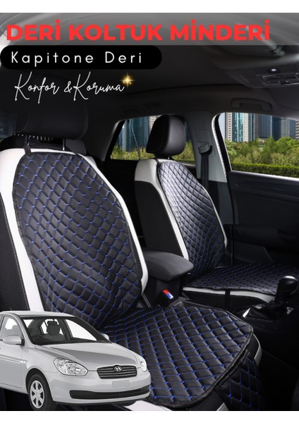 Hyundai Accent Era Uyumlu 2'li Deri Koltuk Minderi | Terletmez | Universal | Tam Koruma | A2