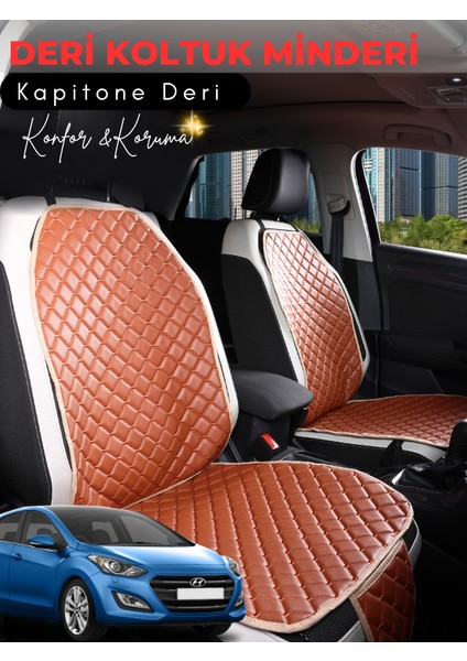 Hyundai I30 Uyumlu 2'li Deri Koltuk Minderi | Universal | Hızlı Montaj | Su Geçirmez | B6