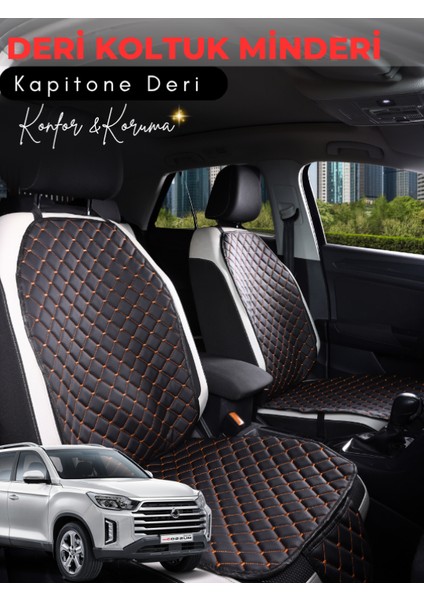 Ssangyong Musso Grand Uyumlu 2'li Deri Koltuk Minderi | Terletmez | Universal | Oto Aksesuar |a5