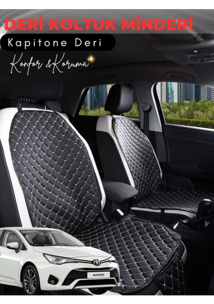 Toyota Avensis Uyumlu 2'li Deri Koltuk Minderi | Terletmez | Universal | Tam Koruma | C3