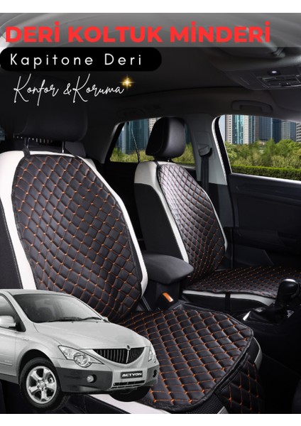 Ssangyong Kyron Uyumlu 2'li Deri Koltuk Minderi | Terletmez | Universal | Oto Aksesuar | A5