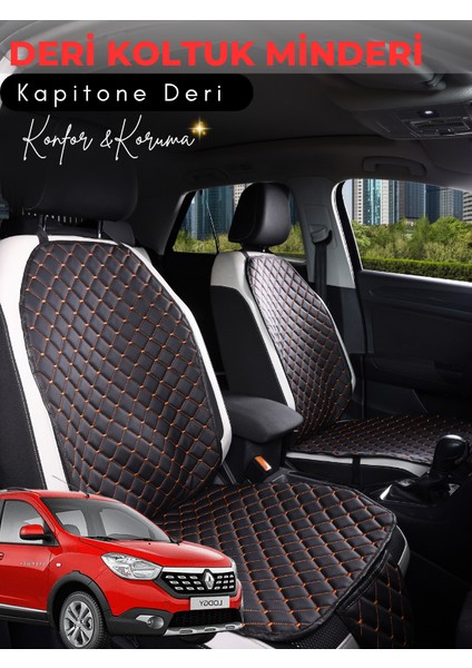 Dacia Lodgy Uyumlu 2'li Deri Koltuk Minderi | Terletmez | Universal | Oto Aksesuar | A5