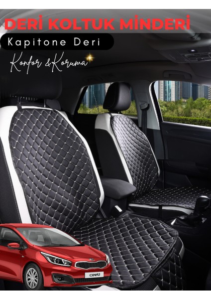 Kia Ceed Uyumlu 2'li Deri Koltuk Minderi | Terletmez | Universal | Oto Aksesuar | B3