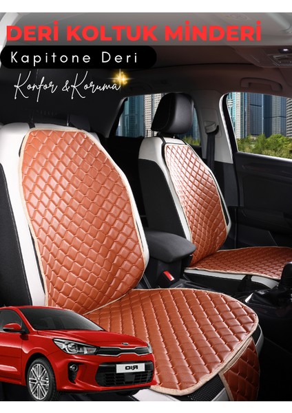 Kia Rio Uyumlu 2'li Deri Koltuk Minderi | Terletmez | Universal | Su Geçirmez | C6