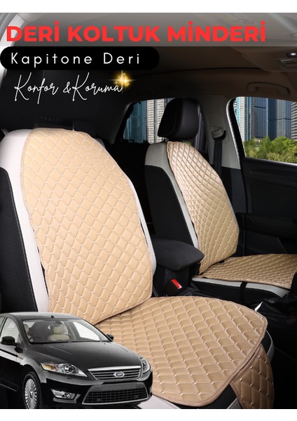 Ford Mondeo Uyumlu 2'li Deri Koltuk Minderi | Terletmez | Kolay Montaj | Oto Aksesuar | A7