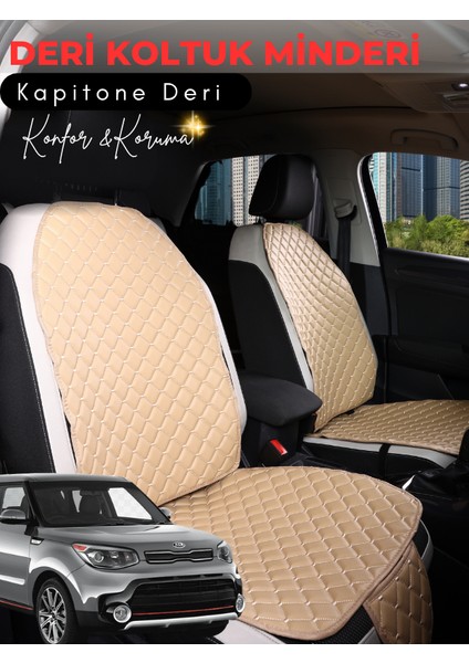 Kia Soul Uyumlu 2'li Deri Koltuk Minderi | Universal | Hızlı Montaj | Su Geçirmez | A7