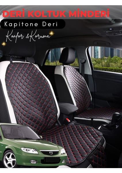 Mazda 3.23 Uyumlu 2'li Deri Koltuk Minderi | Terletmez | Universal | Su Geçirmez | A1