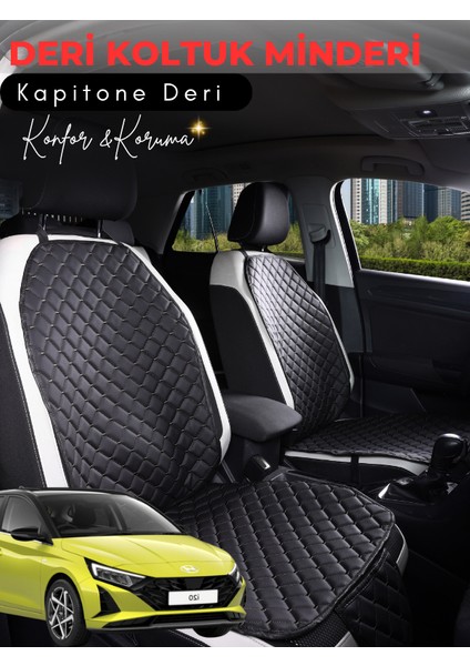 Hyundai I20 Uyumlu 2'li Deri Koltuk Minderi | Terletmez | Kolay Montaj | Oto Aksesuar | C4