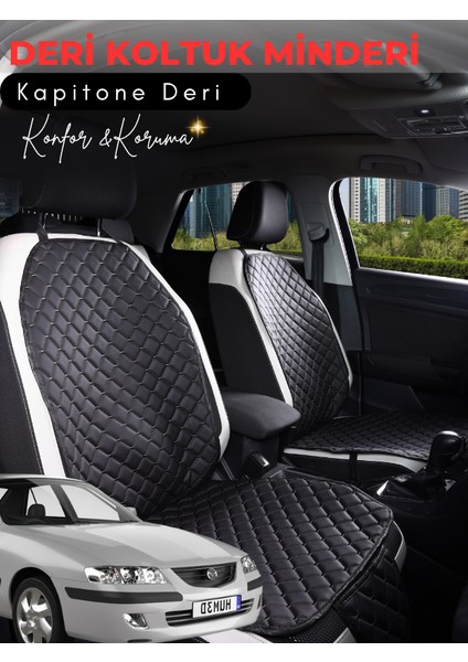 Mazda 626 Uyumlu 2'li Deri Koltuk Minderi | Terletmez | Universal | Oto Koltuk Kılıfı | A4