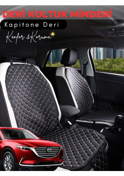 Mazda Cx9 Uyumlu 2'li Deri Koltuk Minderi | Terletmez | Universal | Su Geçirmez | A3