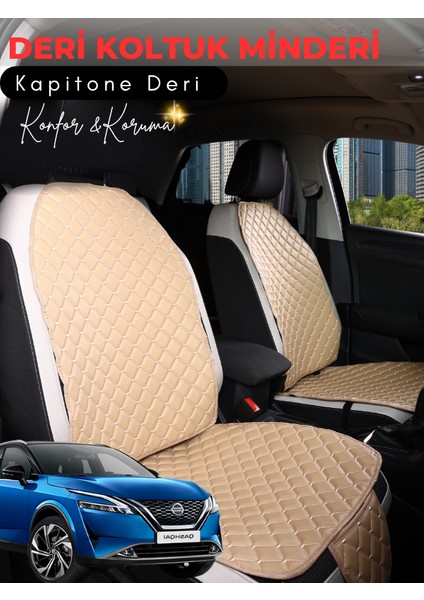 Nissan Qashqai Uyumlu 2'li Deri Koltuk Minderi | Terletmez | Universal | Oto Aksesuar | C7