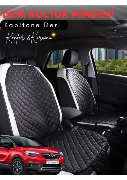 Opel Crossland Uyumlu 2'li Deri Koltuk Minderi | Terletmez | Universal | Su Geçirmez | A4