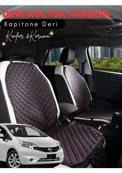 Nissan Note Uyumlu 2'li Deri Koltuk Minderi | Terletmez | Kolay Montaj | Oto Koltuk Kılıfı | A1