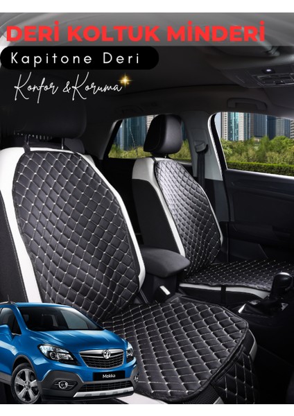 Opel Mokka x Uyumlu 2'li Deri Koltuk Minderi | Tam Koruma | Hızlı Montaj | Su geçirmez | a3
