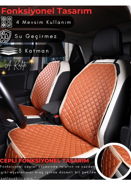 Peugeot Rifter Uyumlu 2'li Deri Koltuk Minderi | Terletmez | Kolay Montaj | Oto Aksesuar | A6 modelleri